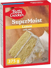 Betty Crocker Cake Mix - Super Moist Lemon Flavour, 375 Grams Package of Cake Mix, Baking Mix