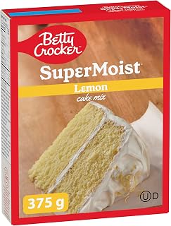 Betty Crocker Cake Mix - Super Moist Lemon Flavour, 375 Grams Package of Cake Mix, Baking Mix