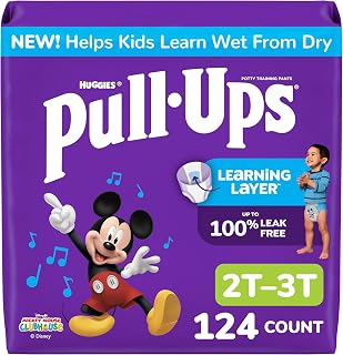 Pull-Ups Boys' Potty Training Pants, Size 2T-3T, 124 Count