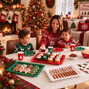 Meanplan Christmas Serving Tray Set, 12 Pack, Red Green White