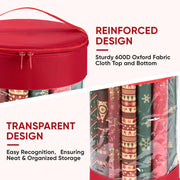 Baleine Wrapping Paper Storage Bag, Round 41 x 11 Inch, Golden