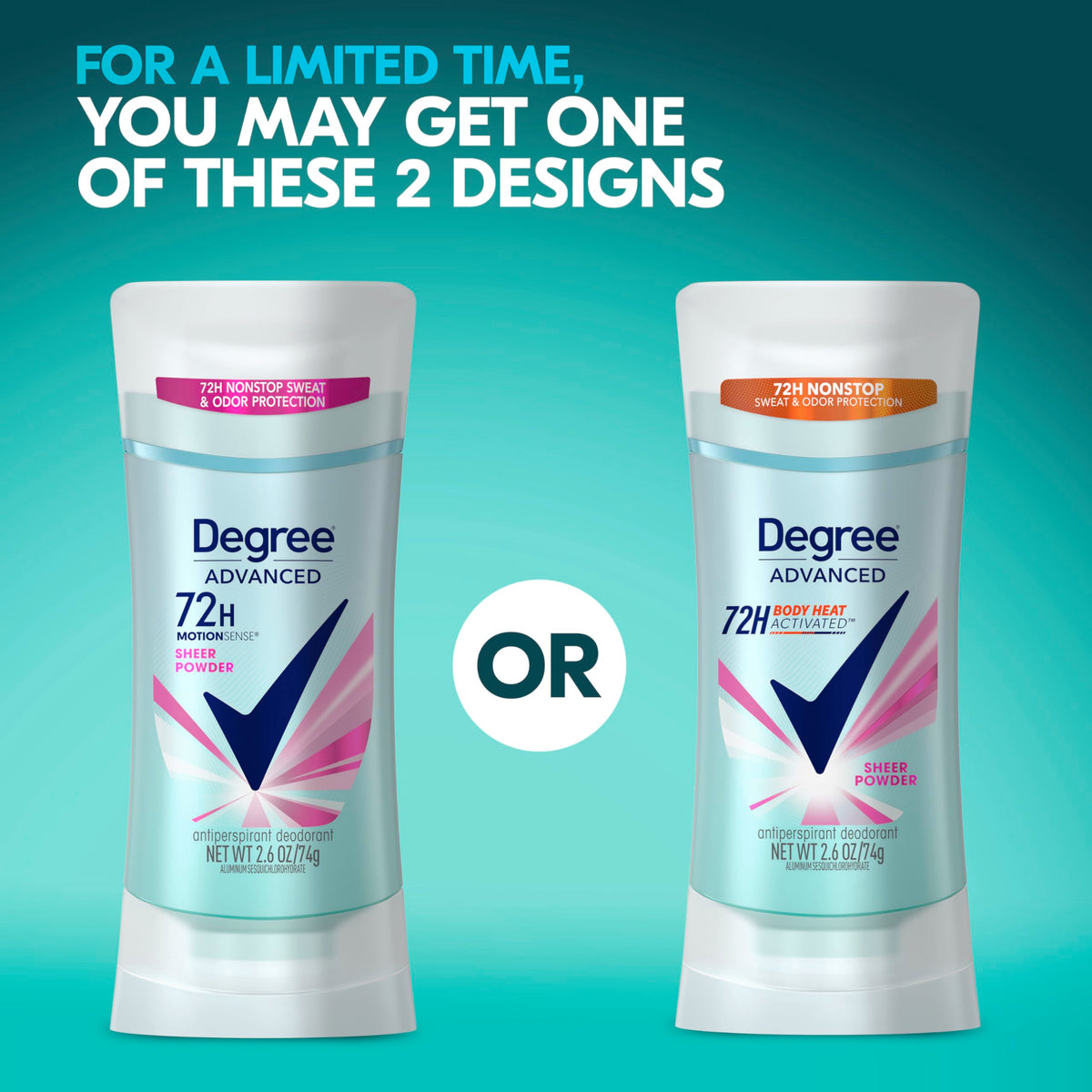 Degree 2.6 Ounce (Pack of 2) / Sheer Powder / No Color Antiperspirant Deodorant