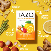 Digestion Harmony Herbal Tea Bags by TAZO – 16 Count (Pack of 6)