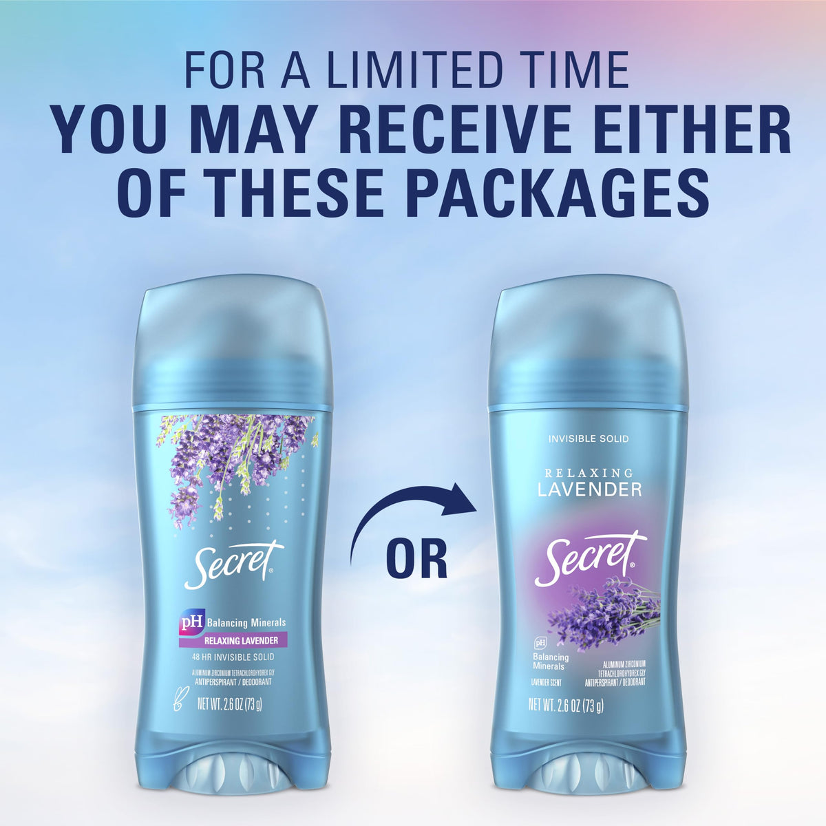 Secret Lavender / 2.6 Ounce (Pack of 3) / 3 Antiperspirant Deodorant