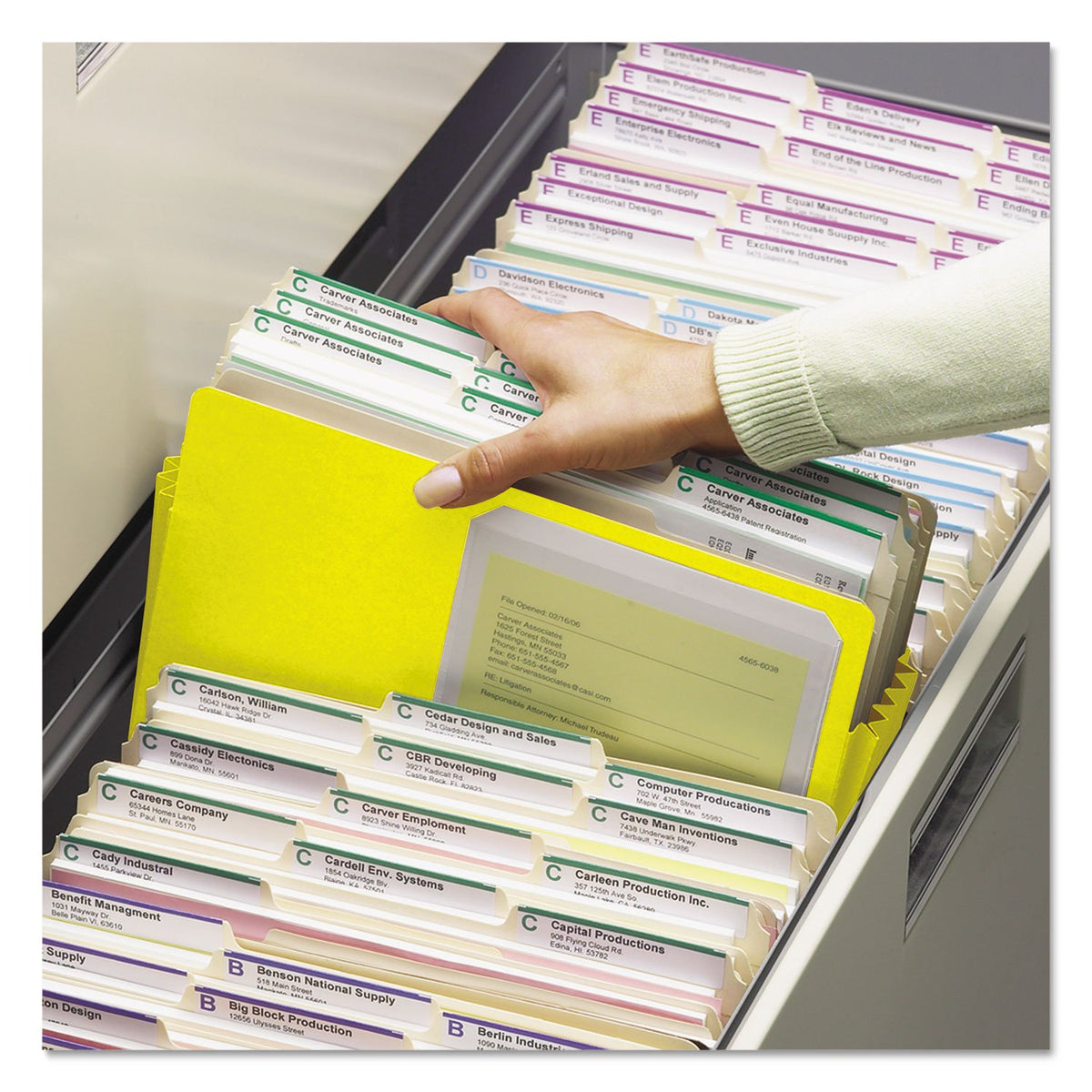 SMD73223 - 73223 Yellow Colored File Pockets by SMEAD – Letter, Colored stock, Yellow, Model 25759
