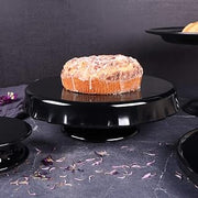 Elite Global Solutions MCP13KT-B Ruffled Edge Cake Pedestal, 13" Dia. x 4" h., Melamine, Black (Pack of 1)