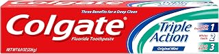 Colgate Triple Action Toothpaste, Mint, 8 Ounce