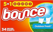 Bounce Fabric Softener Dryer Sheets, Outdoor Fresh Scent, 34 Count