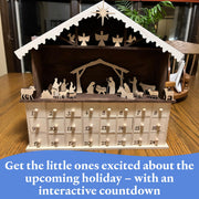 Woodpeckers Wooden Advent Calendar, 13.5 x 14.9 Inch House with 24 Drawers, Unfinished