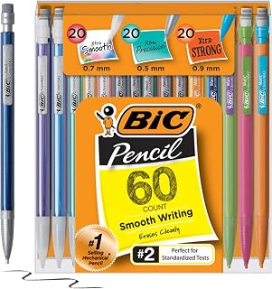 BIC Variety Pack, Assorted Sizes, 0.5mm, 0.7mm, 0.9mm, Refillable Design for Long-Lasting Use (Pack of 3, 180 Count Total)