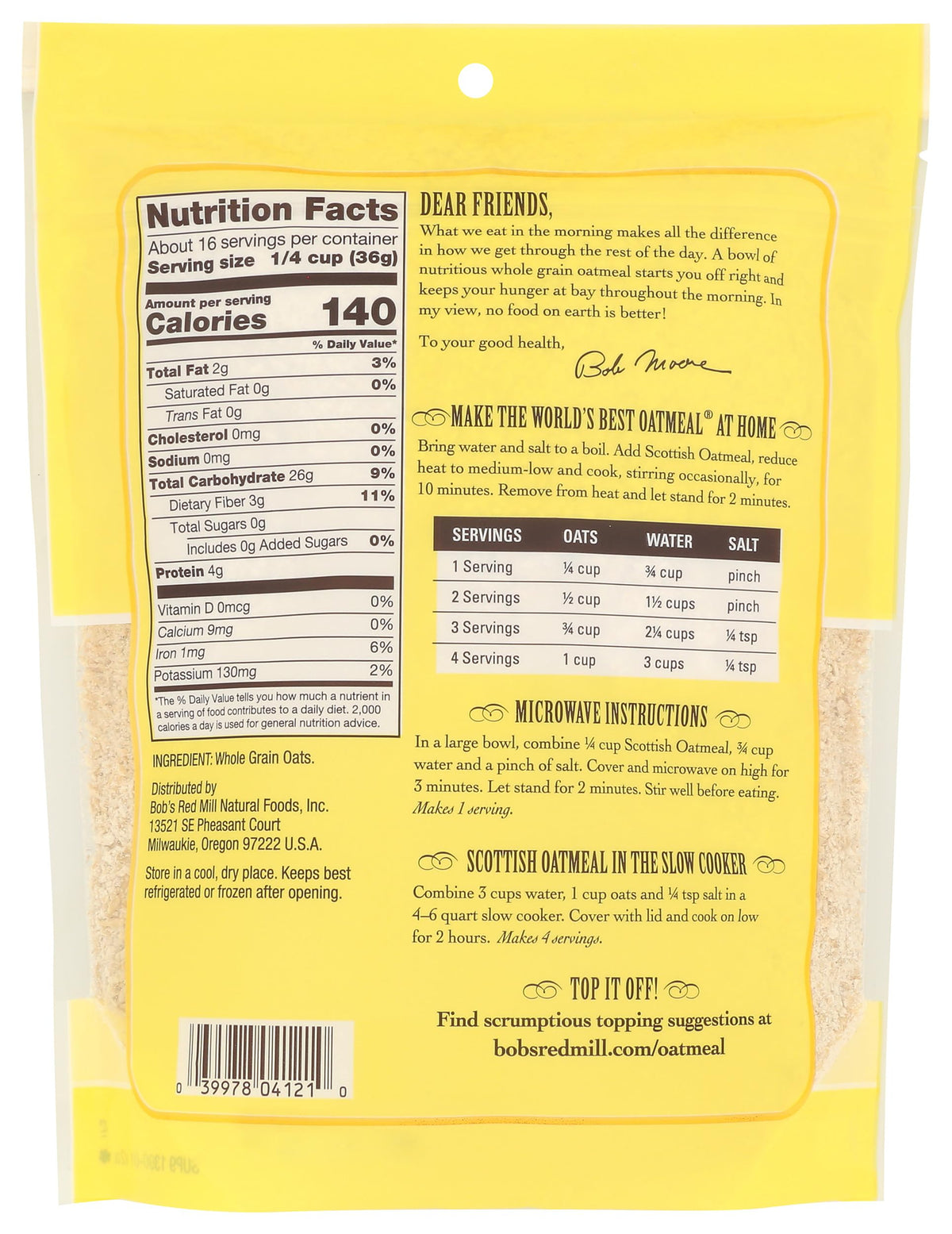 Scottish Oatmeal by Bob's Red Mill – 20 Ounce (Pack of 1), Model 1390S20