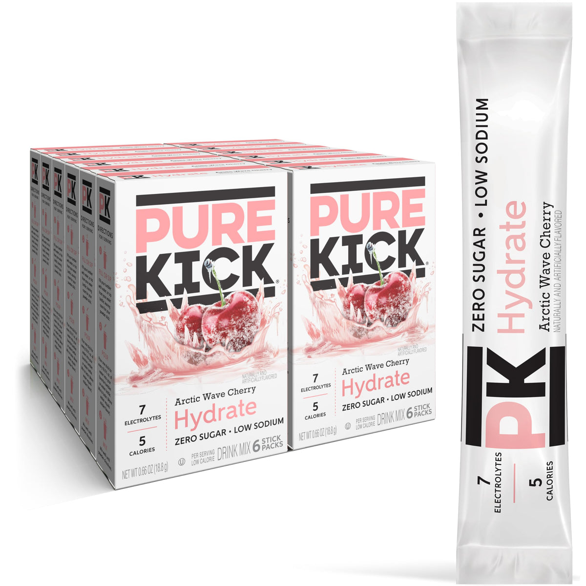 Hydration Singles To Go Drink Mix by PURE KICK – 0.11 Ounce (Pack of 72)