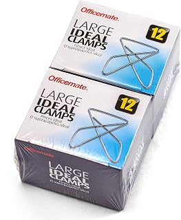 Officemate Butterfly Clips, Large, 1.875 inch x 2.625 inch, 12 Clips (99962), Silver, 2 Boxes of 12 Each