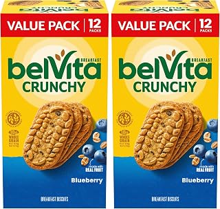Belvita Breakfast Biscuits, Blueberry, Value Pack, 24 Packs | 4 Biscuits Per Pack