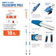 UNGER 6 - 18 Foot (Pack of 6) / New & Improved / Plata Paint Roller Extension Poles