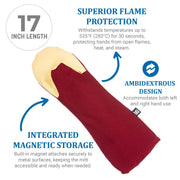 San Jamar 17" / Puppet / Red Oven Mitts