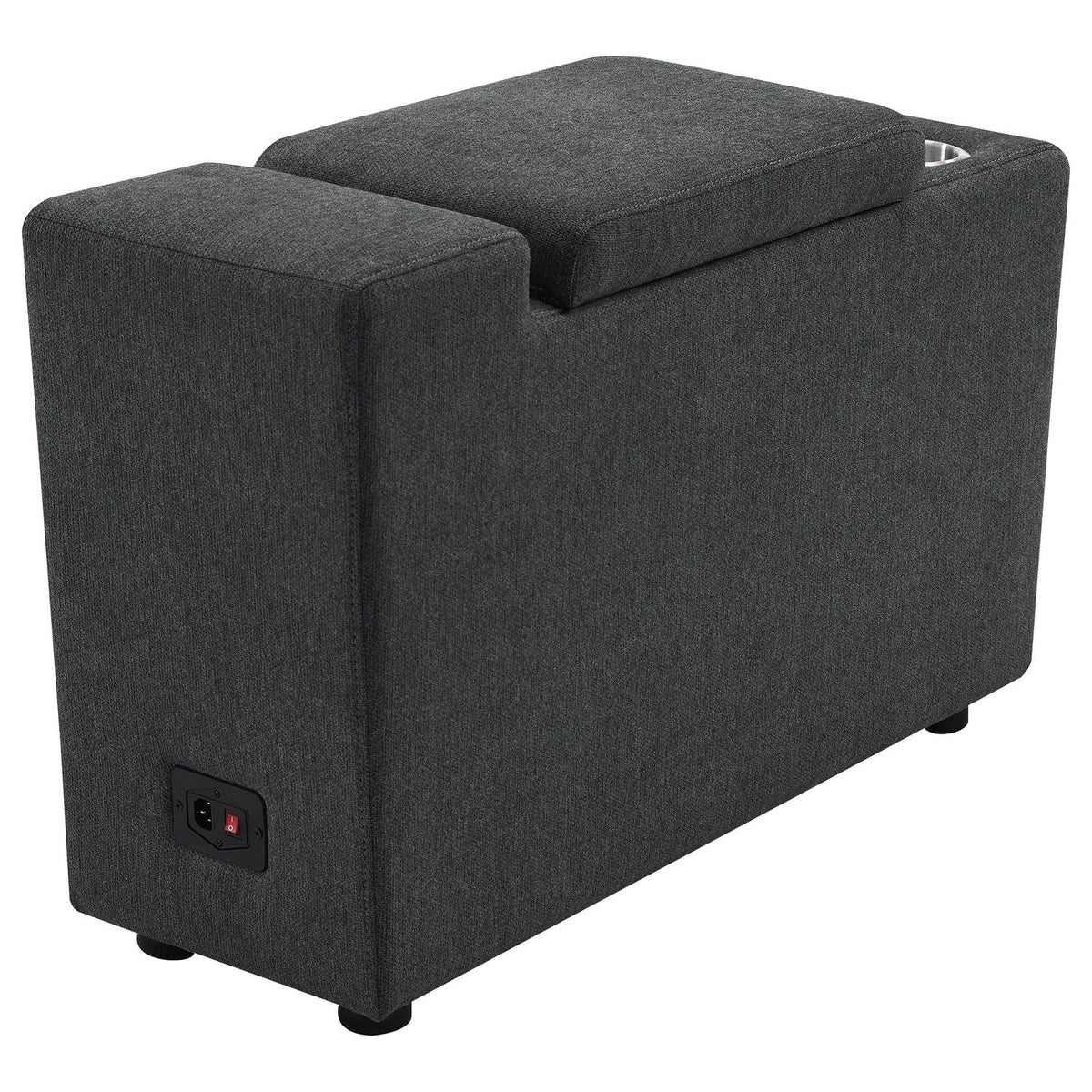 Coaster Collins Upholstered Modular Storage Console Dark Grey by Coaster Fine Furniture – 13.00"w x 38.75"d x 24.50"h, Dark Grey, Model 609530CON