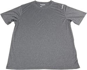 Reebok Mens Short Sleeve Regular Fit Sport Shirt, Dark Grey (Large)