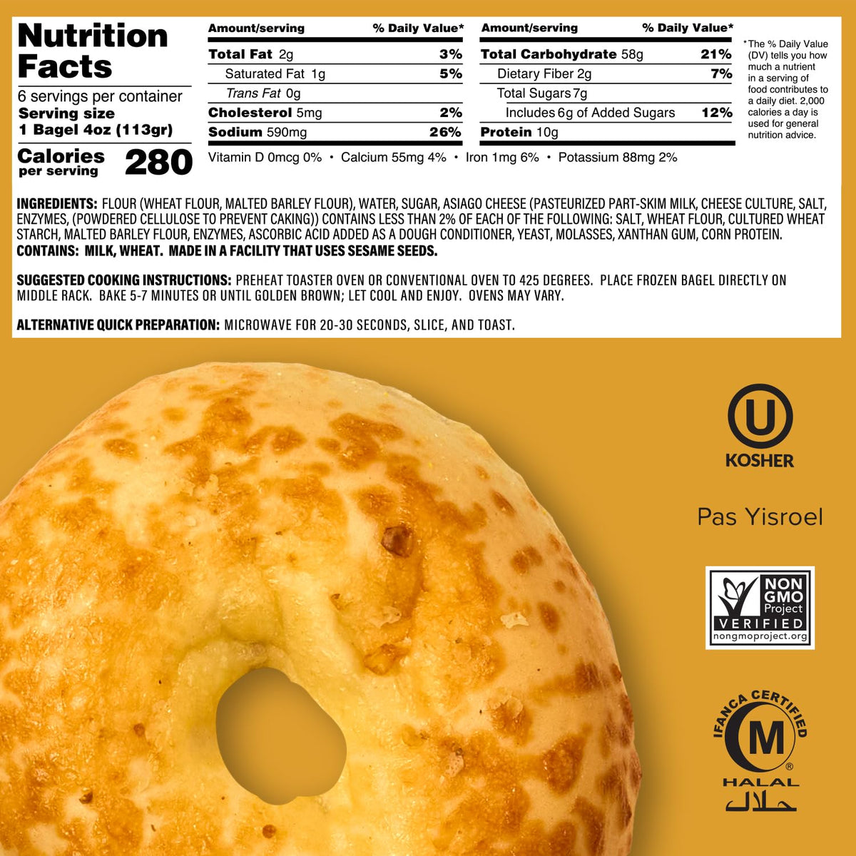 Mixed Bundle - 2 Bags of Plain & 2 Asiago - 24 Total Bagels Non-GMO by Just Bagels – 24