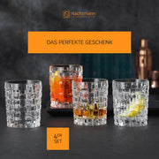 Dancing Stars Bossa Nova Collection Whiskey Tumblers | Set of 4 Clear Crystal Glass for Scotch by Nachtmann – Set of 4, 330 milliliters, Crystal Glass, Clear, Pack of 4