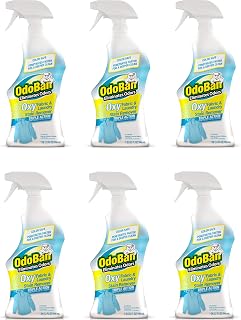 OdoBan Ready-to-Use Oxy Fabric and Laundry Stain Remover, Triple Action Stain Eliminator, 6-Pack, 32 Ounce Spray Each