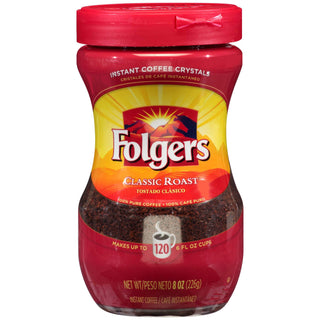 Caffeinated Instant Coffee by Folgers – 1 Count (Pack of 6), Pack of 6