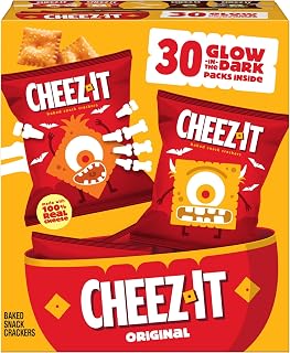 Cheez-It Cheese Crackers, Baked Snack Crackers, Halloween Snacks, Original, 30oz Box (30 Pouches)