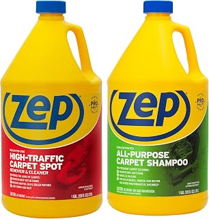Zep High-Traffic Carpet Spot Remover 1 Gal & Carpet Shampoo 1 Gal