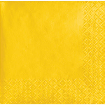 Creative Converting 50-Count Touch of Color Paper Beverage Napkins, School Bus Yellow (58188)