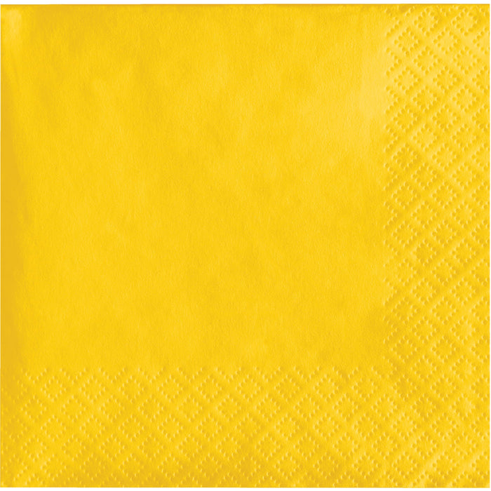 Creative Converting 50-Count Touch of Color Paper Beverage Napkins, School Bus Yellow (58188)