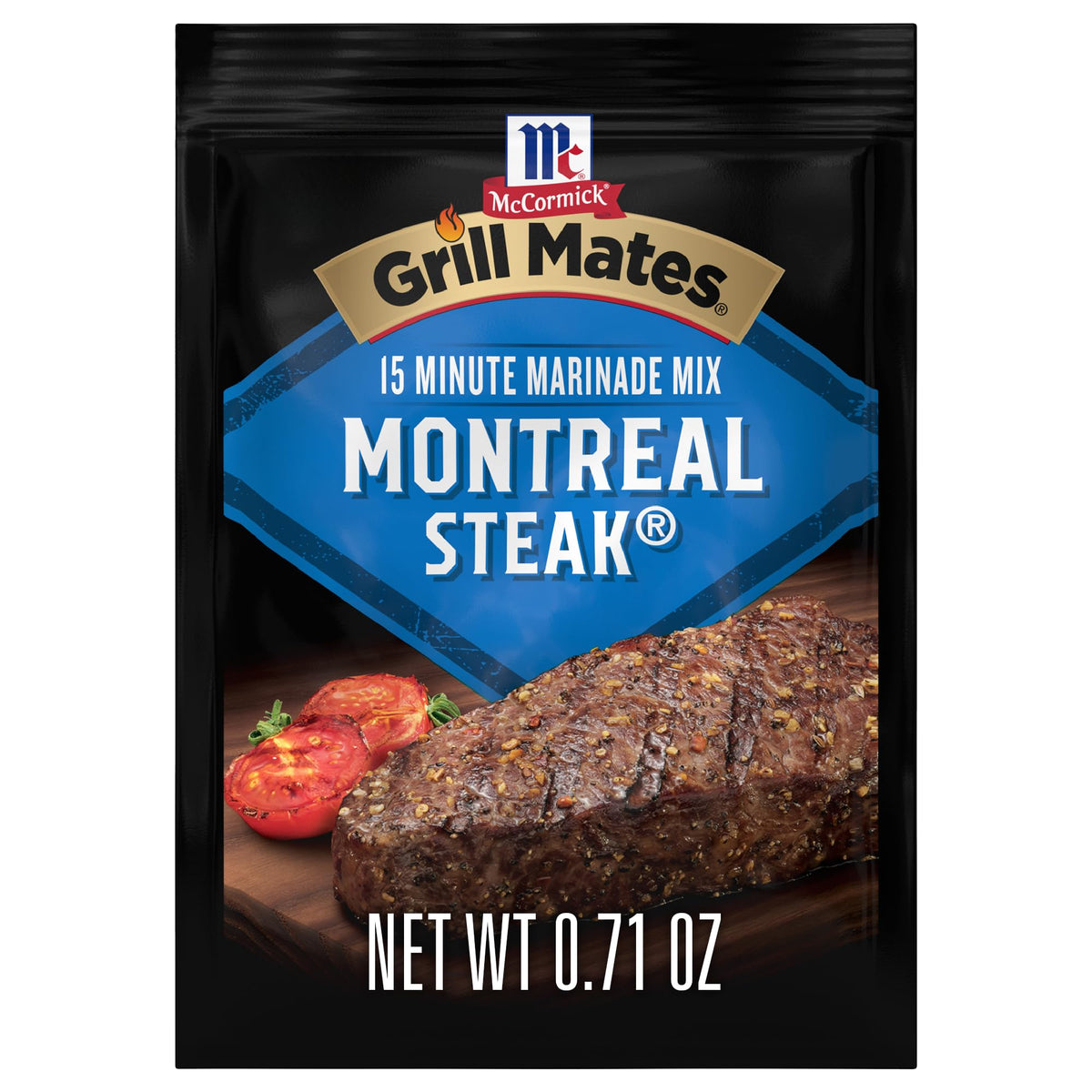 McCormick Montreal Steak Marinade Mix by Grill Mates – 0.71 Ounce (Pack of 1), Model 10052100760695