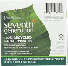 Seventh Generation Facial Tissue Cube, 9" X 7.8" , 85 - 2 Ply Sheets (Pack of 36)