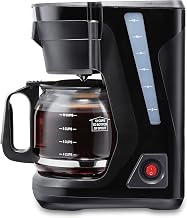 Proctor Silex FrontFill Drip Coffee Maker, 12 Cup Glass Carafe, Black and Silver (43680PS)