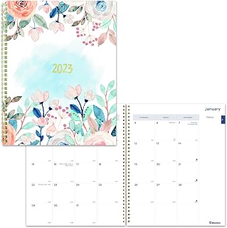 Blueline Monthly 14-Month Planner, Spring Floral Watercolor Artwork, 11 x 8.5, Multicolor Cover, 14-Month (Dec to Jan): 2022 to 2024