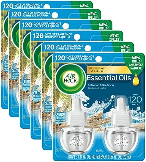 Air Wick Plug-In Scented Oil Refill, 2ct, Turquoise Oasis, Essential Oils, Air Freshener (6 Pack, 12 Refills)