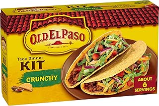 Old El Paso Crunchy Taco Dinner Kit, 12 ct, 8.8 oz | 12 Crunchy Taco Shells, Mild Sauce & Seasoning Included, Makes 6 Servings, Pantry-Ready Meal Prep