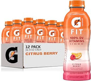 Gatorade Fit Electrolyte Beverage, Healthy Real Hydration, Citrus Berry, 16.9.oz Bottles (12 Pack)