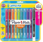 Paper Mate InkJoy Gel Pens Medium Point (0.7mm) Capped, 10 Count, Assorted Colors (2023003)