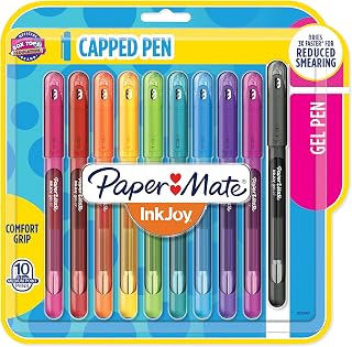 Paper Mate InkJoy Gel Pens Medium Point (0.7mm) Capped, 10 Count, Assorted Colors (2023003)