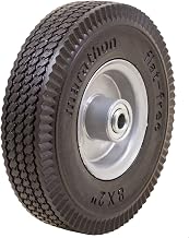 Marathon 33102 8x2" Flat Free, Hand Truck / All Purpose Utility Tire on Wheel, 2.375" Centered Hub, 1/2" Bearings