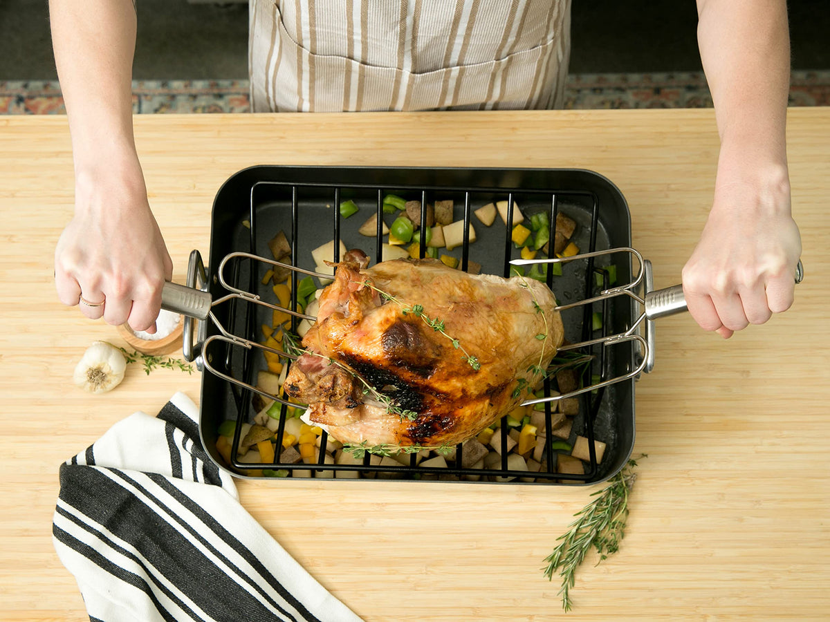 RSVP International Endurance Stainless Steel Roast Lifters, Set of 2, 10.5 Inch