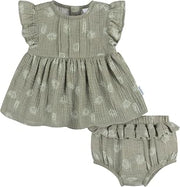 Gerber Baby Girls 2 Piece Dress and Diaper Cover Set