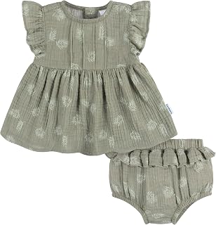Gerber Baby Girls 2 Piece Dress and Diaper Cover Set