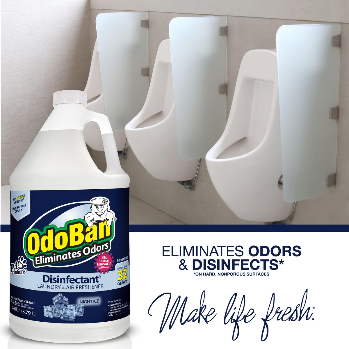 Disinfectant Concentrate and Odor Eliminator by OdoBan – 128 Fl Oz (Pack of 2), Clear, Pack of 2, Model 911901