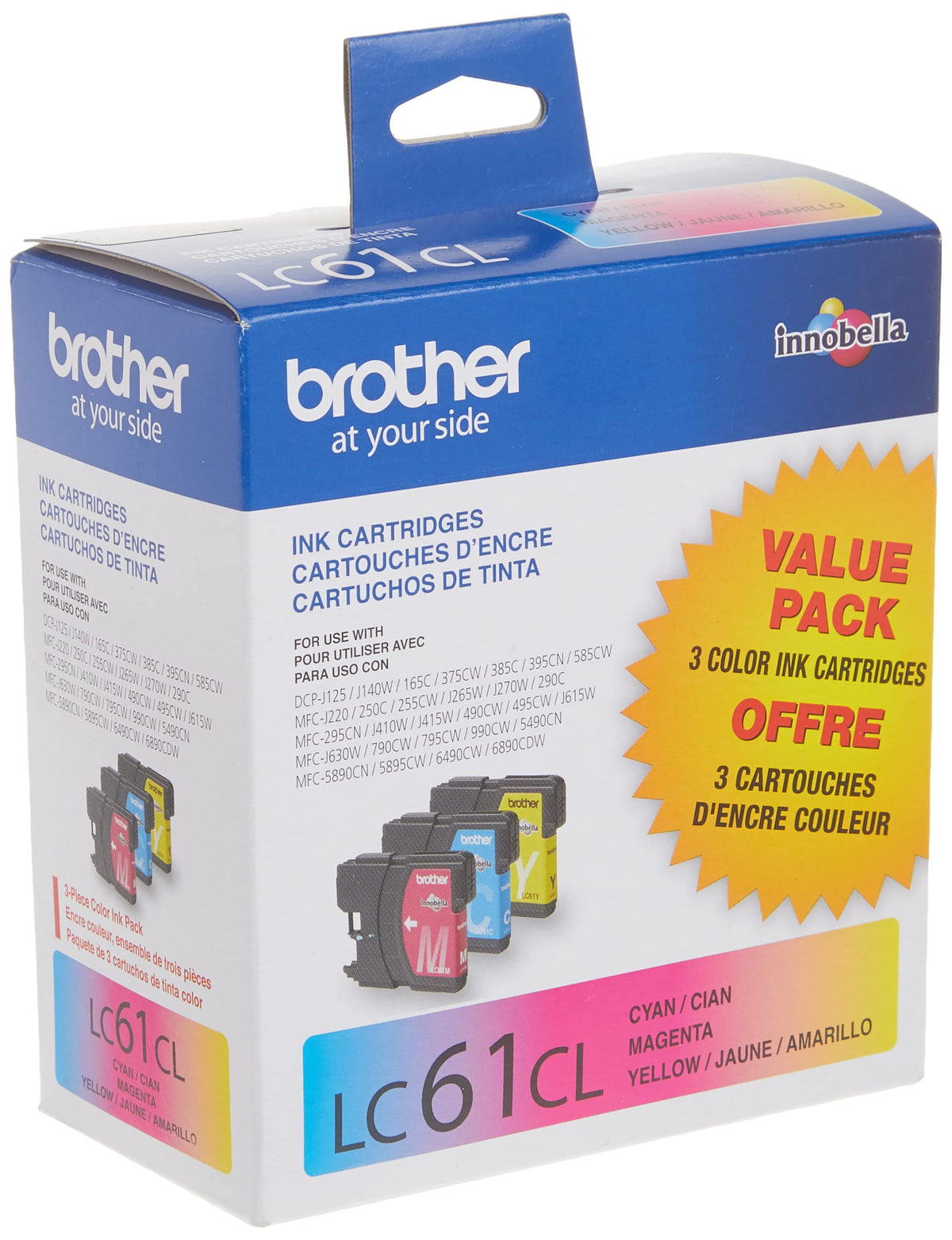 Brother Colors / Pack of 3: One of Each Color (C, M, Y) / 20 Inkjet Ink Cartridges
