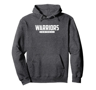 Curtis Warriors Football Pullover Hoodie by Curtis Warriors Official High School Gear – Polyester, Grey, Model GA4VMQZ0S0A