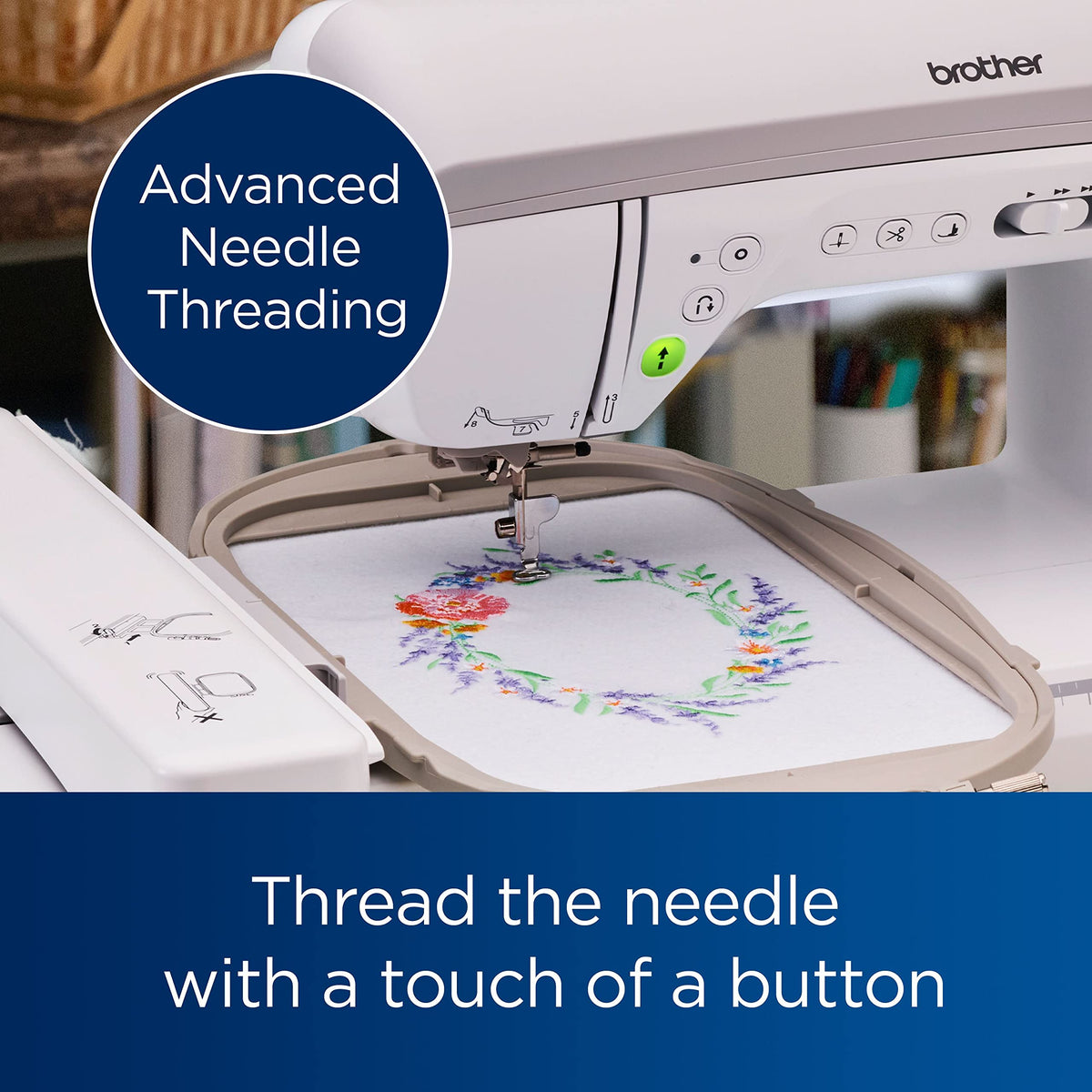 Innov-ís Sewing and Embroidery Machine with Wireless Capability by Brother – Metal, White, Model NQ3550W