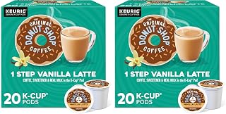 The Original Donut Shop Vanilla Latte,-Serve Keurig K-Cup Pods,Flavored Coffee,20 Count (Pack of 2)
