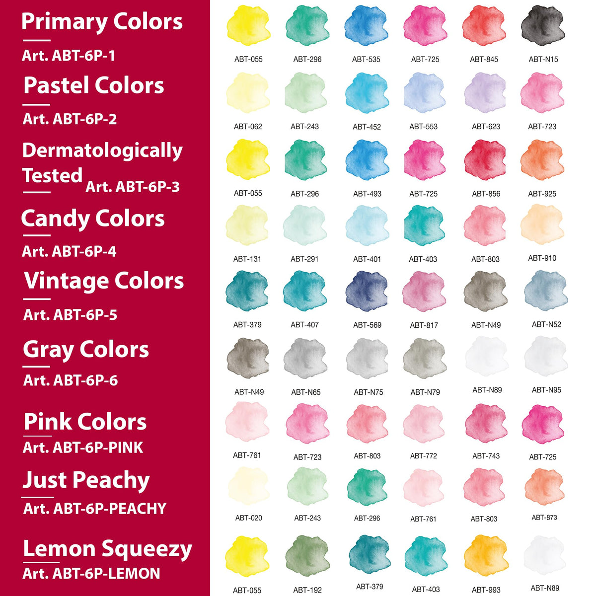ABT Dual Brush Pens Set of 6 Gray Colors by Tombow – 1 Count (Pack of 6), Plastic, Gray Colors, Model ABT-6P-6