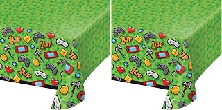 Creative Converting Plastic TABLECOVER All Over Print, 54" X 102", 0.01x102x54inc, Multicolor (Pack of 2)